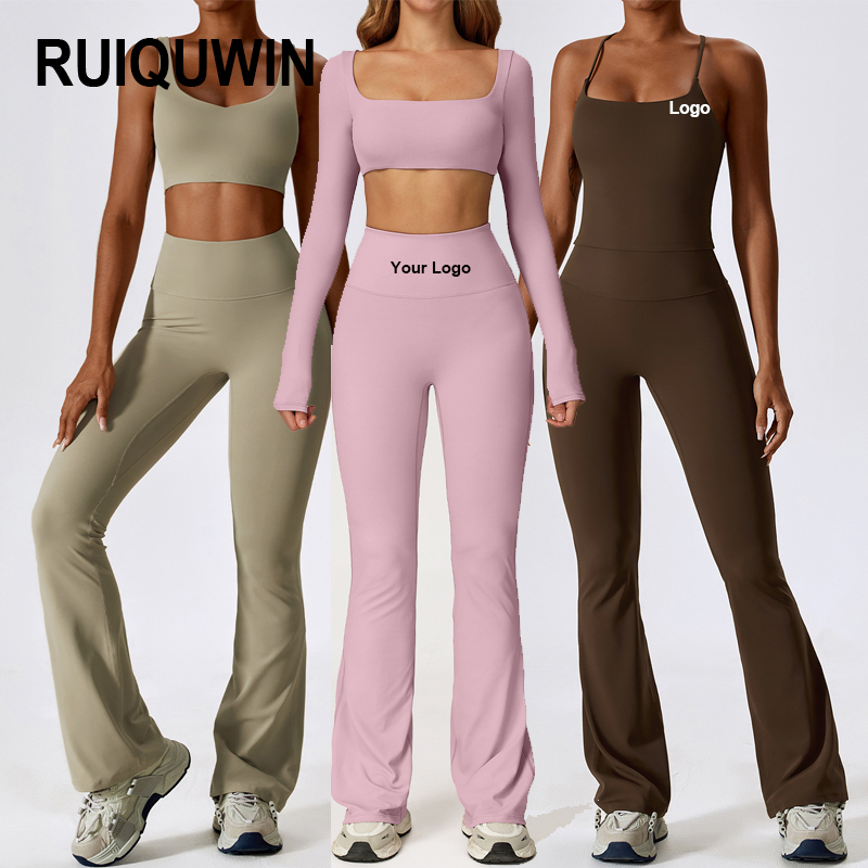 RUIQUWIN OEM Activewear Sets Gym Fitness Sets Yoga Sportswear Bra Seamless Leggings Workout Yoga Sets For Women