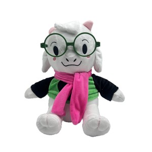 Peluche de oveja Deltarune, gafas verdes, bufanda rosa, animal de peluche suave para niños de 8 a 13 años, regalo unisex - Product Image 5