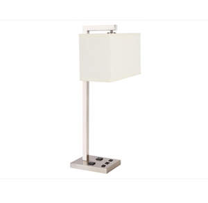 Lámpara de Mesa LED Nórdica, Diseño Moderno y Contemporáneo, Rectangular, Metálica, para Dormitorio, Oficina, Habitación de Hotel, Base de Bombilla E26, Táctil, con Batería AC - Product Image 1