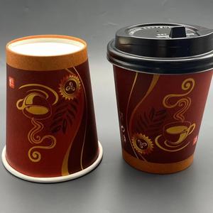 Customizable Design Disposable 8oz Single Wall Coated Paper Craft Cups PE Lids for Coffee Beverages Custom