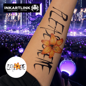 สติกเกอร์สักลายชั่วคราว INKARTLINK ลายดอกไทเกอร์ลิลลี่หลากสีสัน สไตล์เคป๊อป แบบกันน้ำ แสดงผลได้ทันที ติดทนนาน 3-7 วัน - Product Image 2