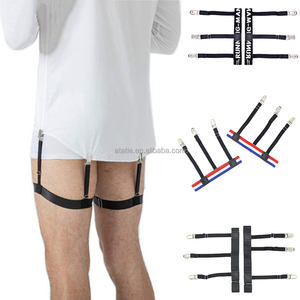 1 Paire de Bretelles Serre-Chemise Homme Anti-Dérapantes avec Pinces de Verrouillage Réglables pour Maintenir la Chemise au Bas de la Jambe ou Cuisse - Product Image 1