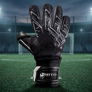 Gants de gardien de but de football en latex respirant antidérapant à forte mousse avec protection des doigts, enveloppement du pouce et impression hybride en silicone sur le dos de la main - Product Image 2
