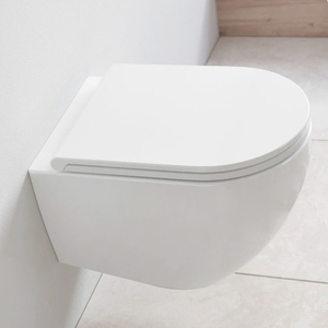 Inodoro redondo WC <span class=keywords><strong>de</strong></span> cerámica blanca con acabado mate rosa, estilo retro, con bidé integrado, para baño, cocina, sanitario, hotel y hogar, con consola y armario. - Product Image 3