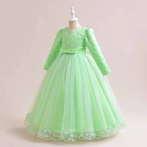 Nouvelle Robe Longue en Tulle à Manches Florales pour Enfants et Adolescentes, Style Princesse, pour Mariage, Spectacle Scénique, Concours de Beauté, Déguisement - Product Image 3