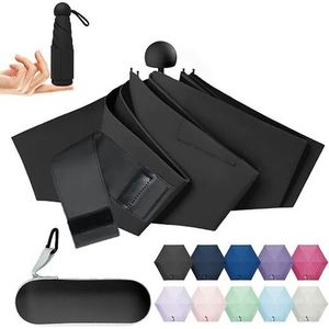 Paraguas de Bolsillo Plegable de 5 Secciones, Ligero, Apertura Manual, Protección Contra el Viento, Bloqueo UV, Resistente a la Lluvia, Ideal para Regalo - Product Image 1