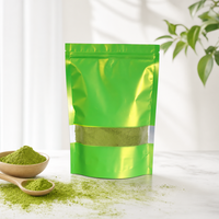 Sachet d'emballage en gros pour café et thé en poudre avec fenêtre transparente, pochette autoportante en aluminium avec fermeture éclair pour bonbons gélifiés