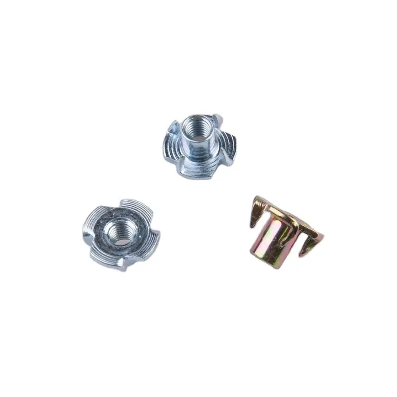 Carbon Steel DIN1624 Tee Nut 4 Pronged T Nuts 4 Claw Tee Nut Insert For Wood Furniture M4 M6 M8 M10