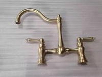 Robinet de cuisine moderne 8 pouces à 3 poignées en laiton non revêtu pour salle de bain