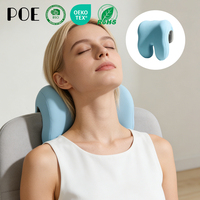 Oreiller portable ergonomique en mousse à mémoire de forme et soie de lait, antistatique, anti-acariens, pour le bureau, le sommeil et la position assise - Amovible