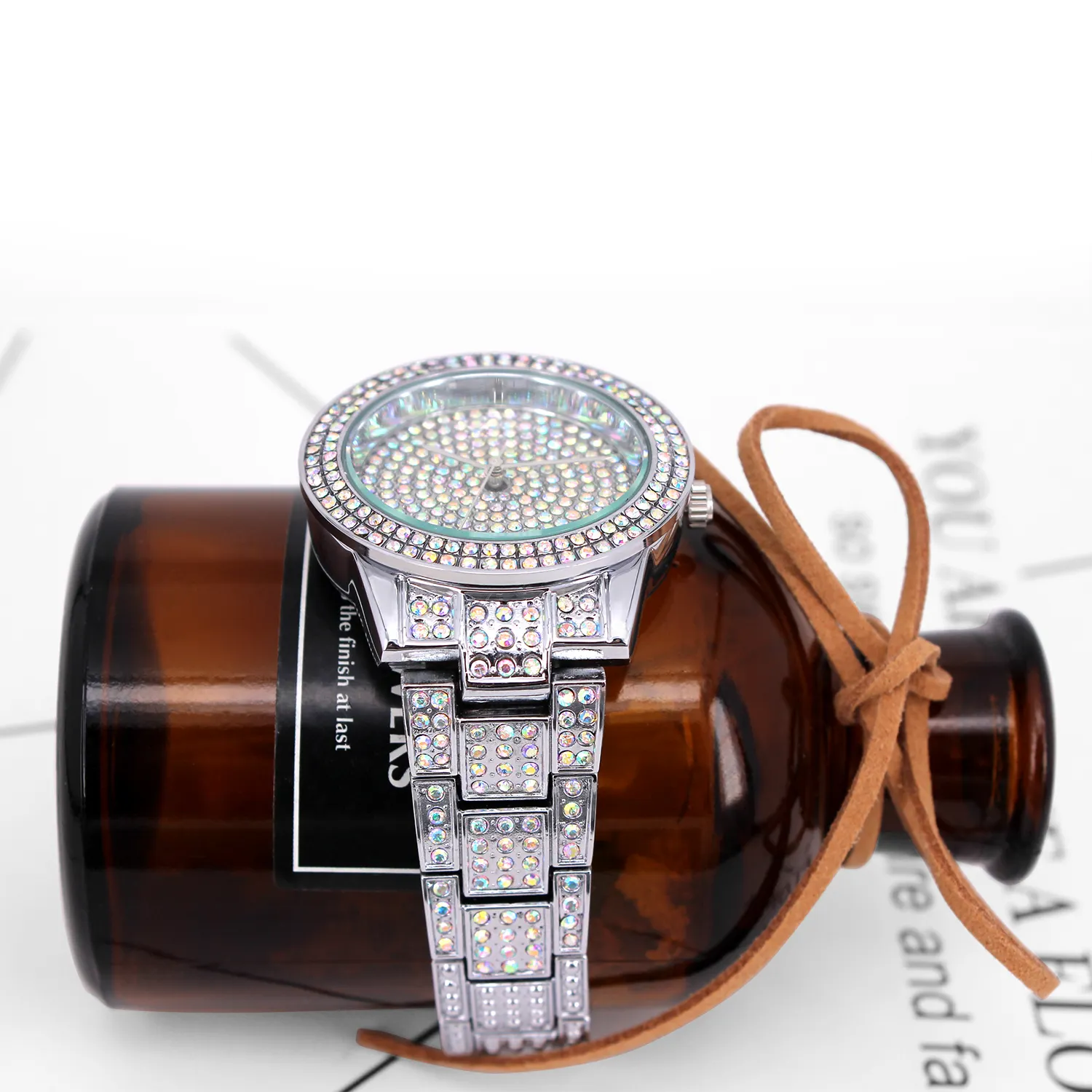 Fashion Diamond Lady #39 s Watch Women #39 s Wholesale Hip Hop Luxury Wristwatch Bling Iced Out Diamond Quart Wristwatches Glass
