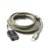 Cable de extensión activo usb 2,0 negro transparente, 10m, con 1 IC, disponible