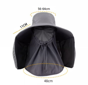 Personalizado de ala ancha protección solar UPF50 + Unisex de secado rápido impermeable Boonie pesca cubo pescador sombrero <span class=keywords><strong>con</strong></span> solapa para el cuello - Product Image 5