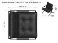 Fauteuil de salon moderne minimaliste en cuir PU avec cadre métallique et dossier élastique, fauteuil d'appoint individuel pour salon