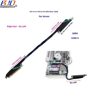 90 độ Angled <span class=keywords><strong>PCIe</strong></span> 16X PCI-E 4.0 X16 <span class=keywords><strong>Card</strong></span> đồ họa GPU Riser mở rộng cáp bện lưới 0.4m 0.5M 0.6m 0.8m cho ai máy chủ - Product Image 3
