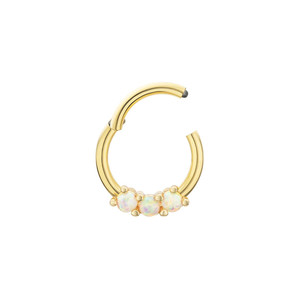 ROXI 11mm S925 Argent Sterling Triple Opale Diamant Piercing Cartilage Boucle d'Oreille Créole - Product Image 3