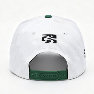 Casquette de baseball bicolore blanc et vert à 6 panneaux avec logo brodé, visière incurvée, chapeau unisexe tendance pour le streetwear - Product Image 6