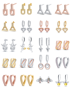 <span class=keywords><strong>Pendientes</strong></span> <span class=keywords><strong>de</strong></span> botón <span class=keywords><strong>de</strong></span> circonita dorada con diseño <span class=keywords><strong>de</strong></span> mariposa y trébol <span class=keywords><strong>de</strong></span> cuatro hojas, chapados en oro, plata 925, estilo nuevo, los más vendidos para aniversario <span class=keywords><strong>de</strong></span> bodas - Product Image 1