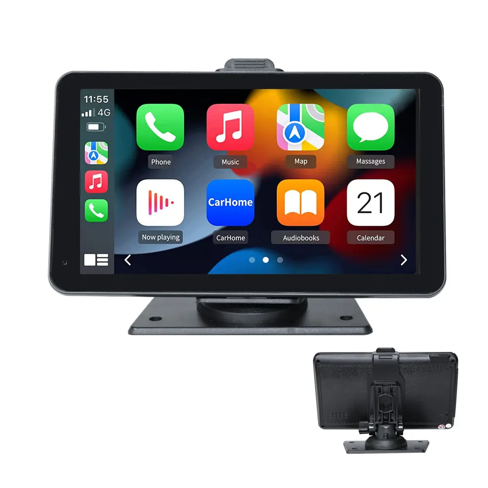 SUNWAYI OEM 7 pulgadas portátil GPS navegación Android auto pantalla con cámara de visión trasera Linux inalámbrico inteligente Carplay navegador