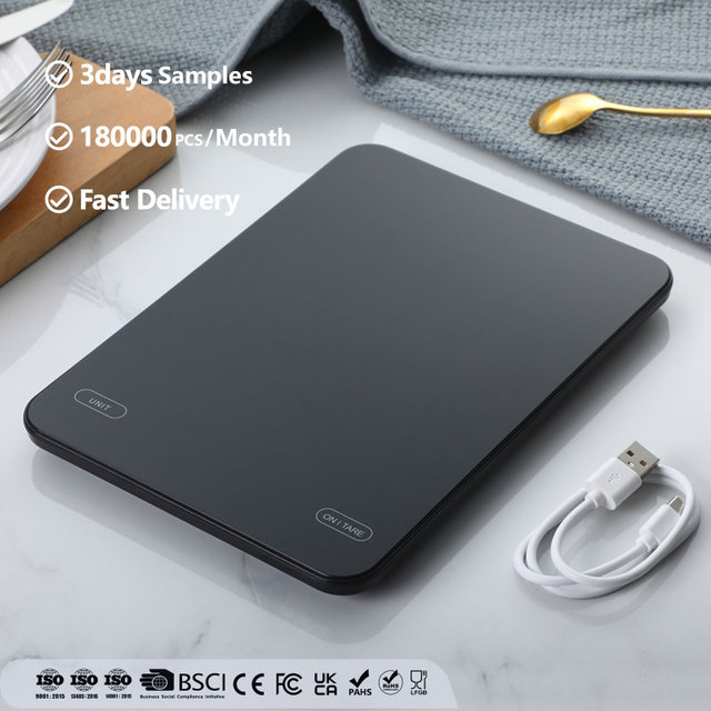 High Accurate Electronic USB Rechargeable Food Weighing Scale Digital Kitchen Scale 10kg 22lb Digital Display Auto-Off