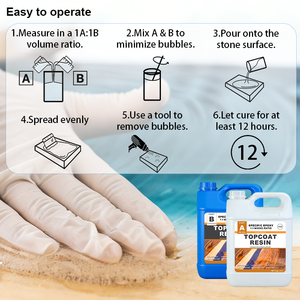 Tabletop <strong>Epoxy</strong> Resin Crystal Clear Countertop <strong>Coating</strong> for Wood Surfaces BPA-Free Food Safe After Cure Super Gloss - Product Image 2