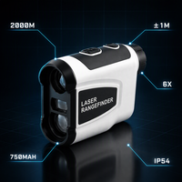 Télémètre laser de golf en gros 2000m avec écran LCD, grossissement 6X, mode vitesse, mesure en yards pour l'extérieur