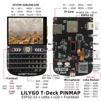 Module T-Deck ESP32-S3 LoRa avec écran LCD de 2,8 pouces, carte de développement longue portée 433 MHz 868 MHz 915 MHz, Wi-Fi et Bluetooth intégrés