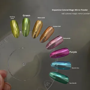 Espejo mágico de colores, polvo cromado para <span class=keywords><strong>uñas</strong></span>, efecto de espejo 3D ultrabrillante, patrón de cielo estrellado, decoraciones para <span class=keywords><strong>uñas</strong></span>, arte de <span class=keywords><strong>uñas</strong></span> - Product Image 3