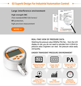 Manomètre numérique PCM590 800Nit 0,5%FS avec écran LCD HD haute précision, alimenté par batterie, pour la mesure de l'eau, de l'huile et du gaz - Product Image 4