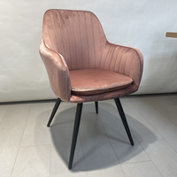 Chaises de salle à manger élégantes 2026, promotion, design classique, fauteuil rembourré en tissu, pieds en métal, pour hôtel et restaurant