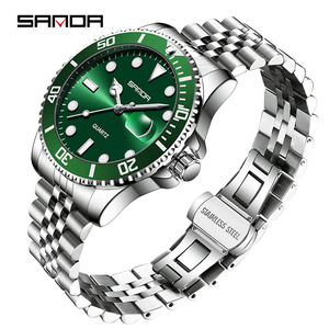 Sanda 1099 Men Trendy Fashion Quartz Wristwatch Stainless Steel Band Single <b>Date</b> Luminous Dial - Product Image 5