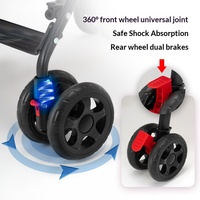 Poussette pliable légère pour animaux de compagnie, chiens et chats de petite taille, roues avant amortissantes à 360 degrés, frein double arrière, chariot