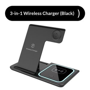 ZZx <span class=keywords><strong>Chargeur</strong></span> sans fil 3-en-1 à bas prix pour téléphones mobiles Android/iOS, montres et écouteurs - Support de charge vertical pliable en ABS 15W - Product Image 1
