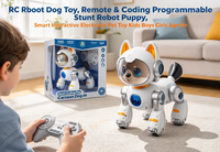 Robot chien télécommandé, chiot robot programmable et interactif, jouet électronique intelligent pour enfants