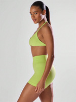 Débardeur court plissé pour femme de haute qualité, respirant, avec col halter et soutien-gorge de sport intégré, idéal pour le Pilates