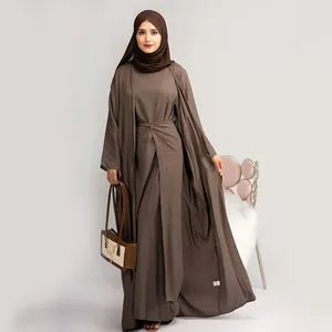 Loriya पारंपरिक मुस्लिम कपड़े और सामान पर्यावरण के अनुकूल सनी abaya 3 टुकड़े सेट कपड़े महिलाओं मुस्लिम abaya थोक