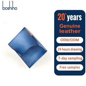 Boshiho Blue Genuine Leather <b>RFID</b> Blocking <b>Wallet</b> for Men Vintage Zipper Closure Multi Function Card Case Card <b>Wallet</b> - Product Image 1