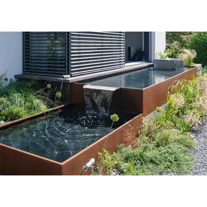 Belle naturelle écologique Corten cascade fontaine circulation eau artificielle paysage eau caractéristique idées