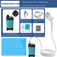 Kit de pompe de douche électrique intelligente portable 4500/6000/7800mAh, étanche IPX7, écologique, en plastique ABS, pour camping en plein air