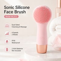 Brosse nettoyante faciale à piles en gros, portable et étanche, pour détaillants, salons et distributeurs
