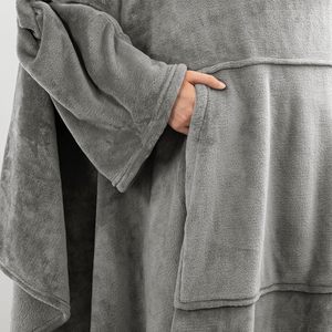 Coperta con Cappuccio in Sherpa all'Ingrosso: Morbida, Calda <span class=keywords><strong>e</strong></span> Indossabile, Perfetta per Rilassarsi a Casa o Guardare la TV - Product Image 5