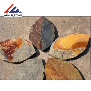 Tuiles de paysage en <span class=keywords><strong>ardoise</strong></span> rouillée de Chine, pavé irrégulier, taille irrégulière, pierre naturelle <span class=keywords><strong>d</strong></span>'<span class=keywords><strong>ardoise</strong></span>, forme de feuille, pierre de marche pour l'aménagement paysager extérieur - Product Image 1