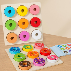Juego de mesa a juego con forma de color divertido para niños, juego de emparejamiento de donas, bloques educativos tempranos a juego, juguetes para niños - Product Image 4