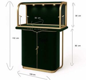 <span class=keywords><strong>Vitrine</strong></span> de présentation de bijoux sur mesure avec éclairage LED, intérieur en verre trempé et velours, comptoir de luxe pour boutique - Product Image 5