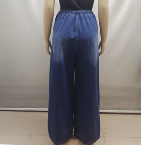<span class=keywords><strong>Jeans</strong></span> Estivi Vintage da Donna Traspiranti a <span class=keywords><strong>Vita</strong></span> Media Elasticizzati Gamba Larga Pantaloni <span class=keywords><strong>in</strong></span> Denim Casual Versatili - Product Image 4