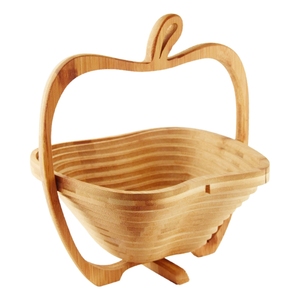 Panier <span class=keywords><strong>de</strong></span> <span class=keywords><strong>fruits</strong></span> en bambou pliable écologique Panier en bois <span class=keywords><strong>de</strong></span> <span class=keywords><strong>fruits</strong></span> secs Plateau <span class=keywords><strong>de</strong></span> nourriture en bambou Se transforme en panier à collation en bois - Product Image 1