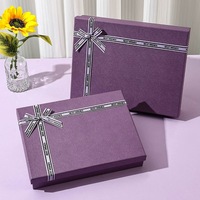 Boîte cadeau de Noël violette personnalisée et raffinée, impression UV du logo, emballage écologique haut de gamme pour écharpe, chemise, voyage de luxe