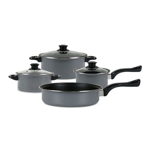 Sang Trọng 7 Pcs Đồ Nấu Nướng Thiết Lập Không Dính Nhôm & Carbon Thép Nấu Ăn Chậu Cổ Điển Đúc Sắt Thiết Kế - Product Image 1