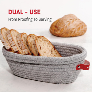 Commercio all'ingrosso di alta qualità cesto di prova del pane di cotone Set di cesti di fabbrica Supplie <span class=keywords><strong>grigio</strong></span> cesto di impermeabilizzazione - Product Image 4