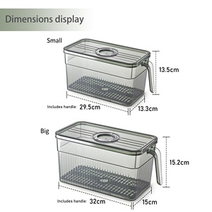 Boîte de rangement en plastique pour réfrigérateur, bac de conservation alimentaire frais pour cuisine, conteneur de rangement pour réfrigérateur avec couvercle et poignée, vente chaude - Product Image 1